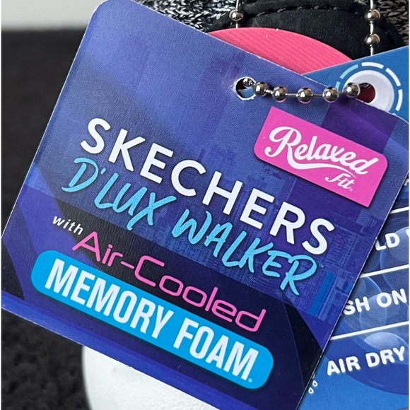 Skechers Women’s Relaxed Fit Air-Cooled Memory Foam Washable D’Lux Walker Shoes - Picture 12 of 14